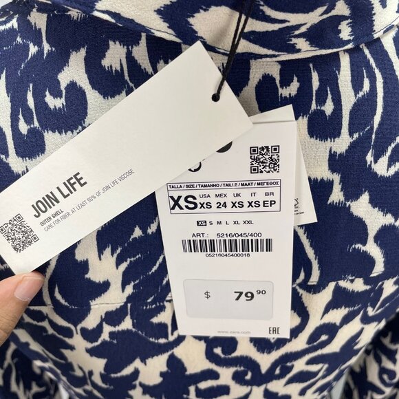 ZARA "THE EMILIE DRESS" NWT - Elegant Paisley print pockets button up and belt - Picture 7 of 8